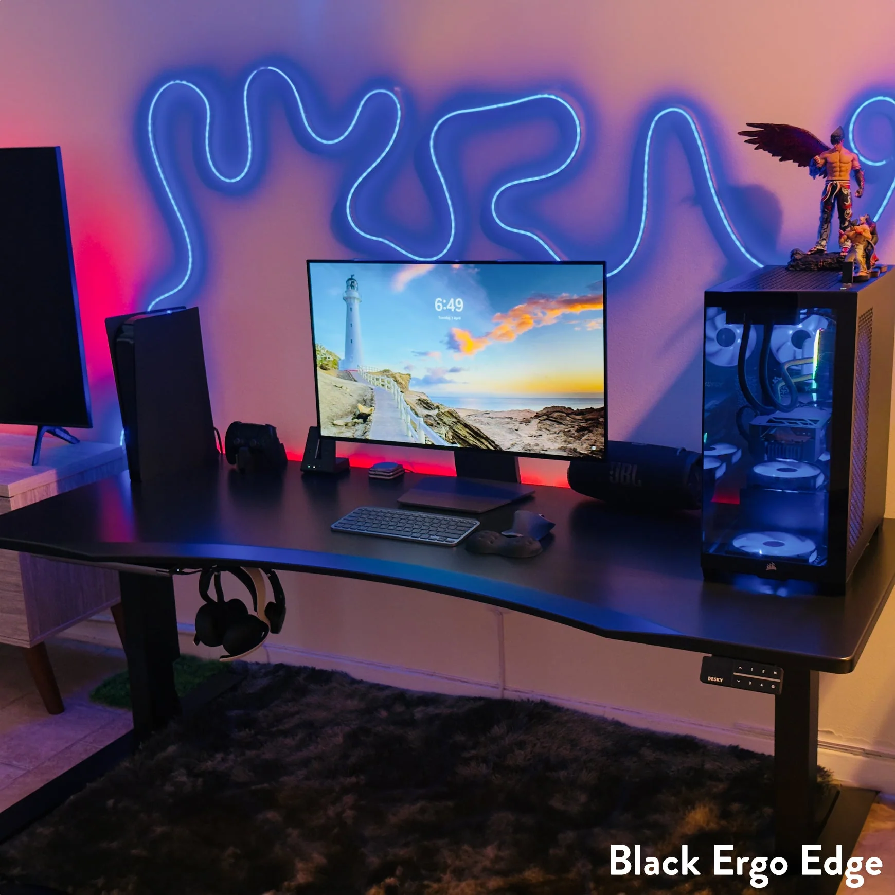 Desky Alpha Dual Sit Stand Gaming Desk - Image 5