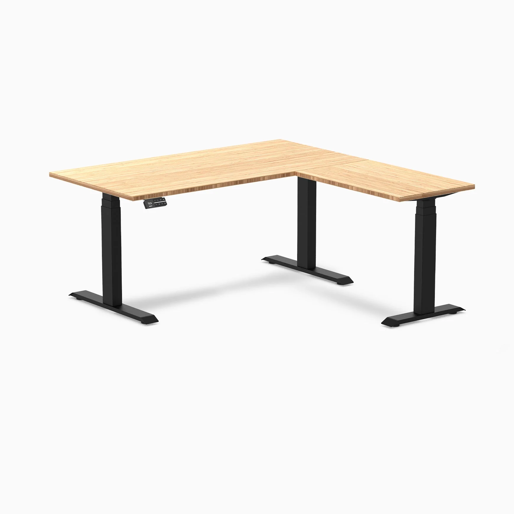 Desky Bamboo L-Shape Sit Stand Desk - Image 6