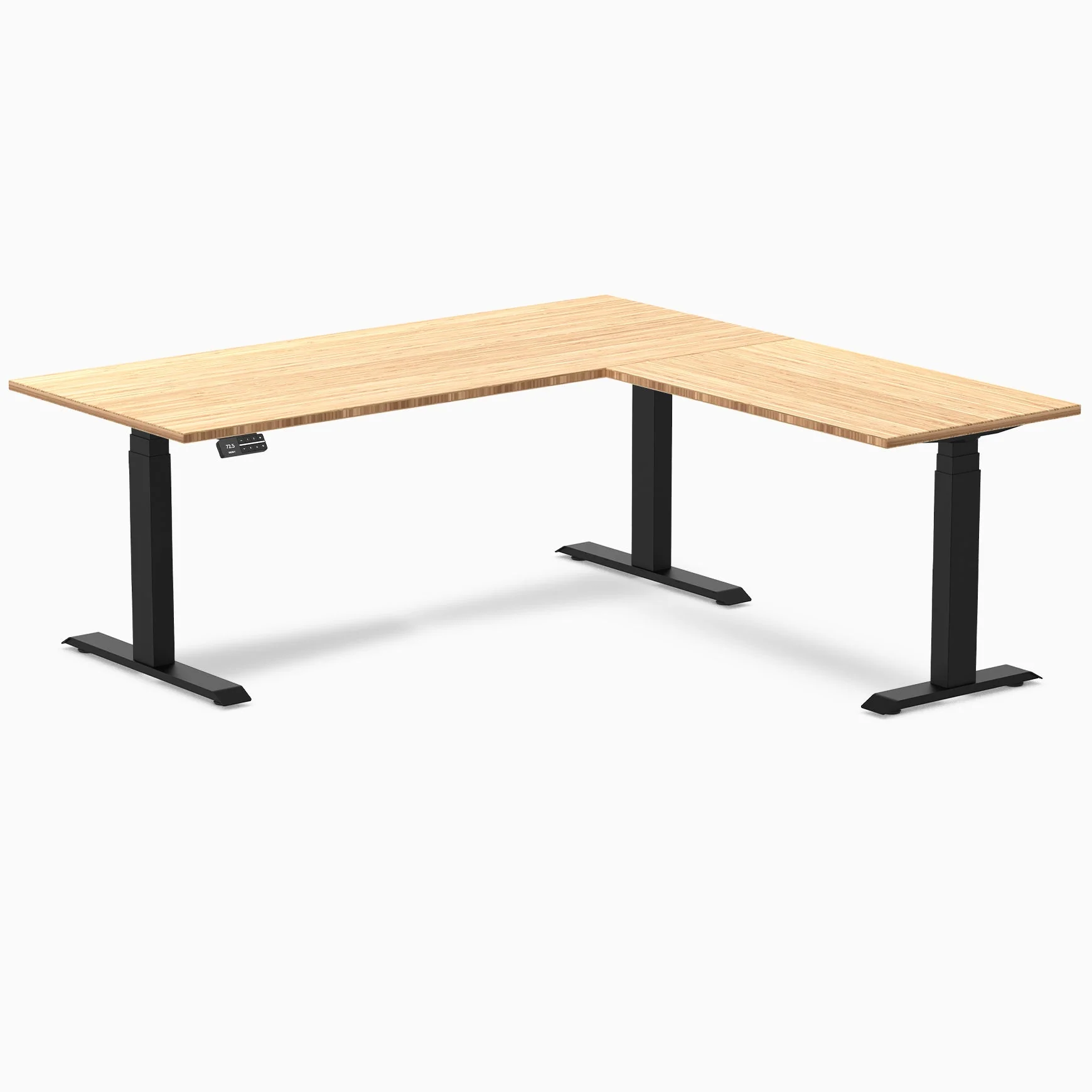Desky Bamboo L-Shape Sit Stand Desk - Image 8