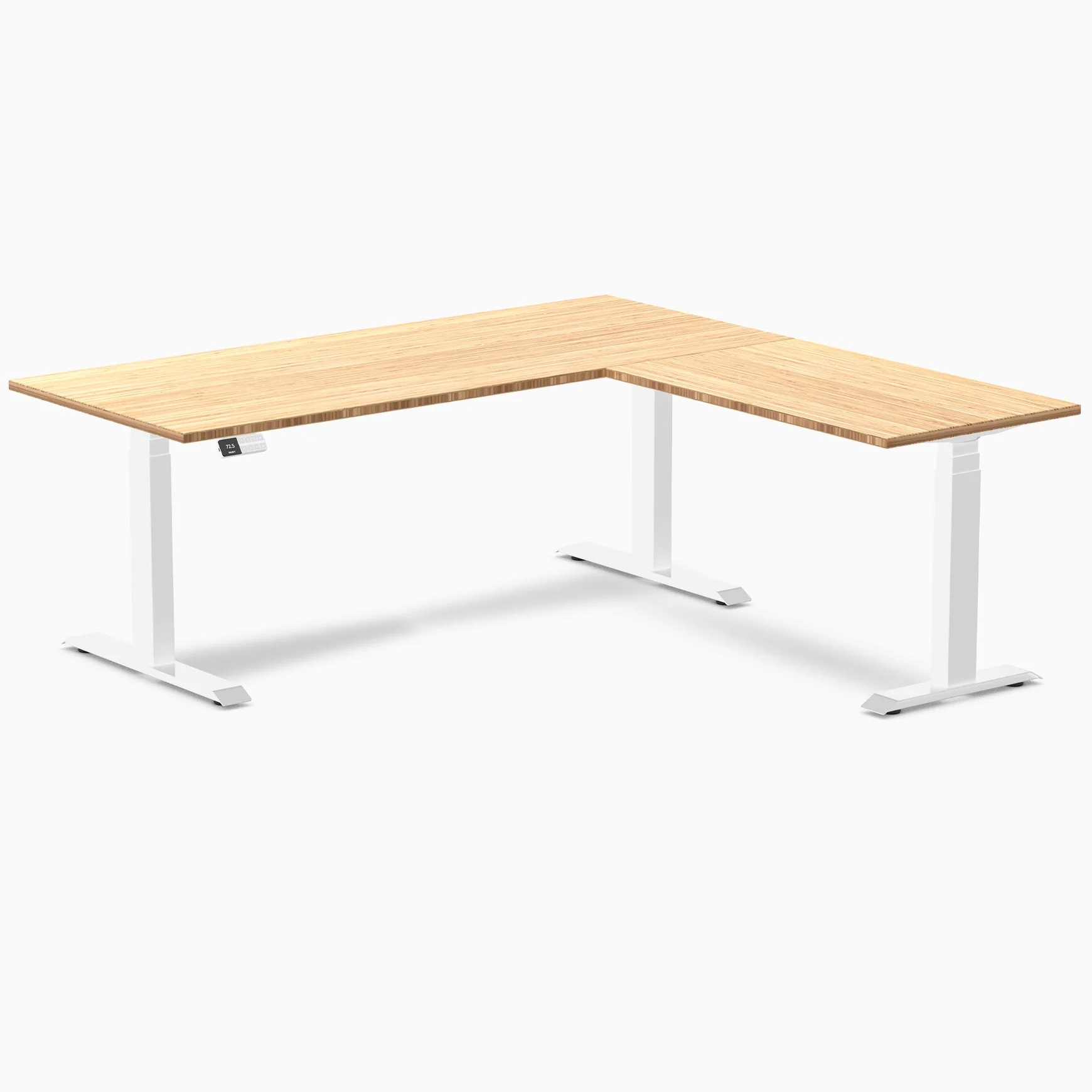 Desky Bamboo L-Shape Sit Stand Desk - Image 9