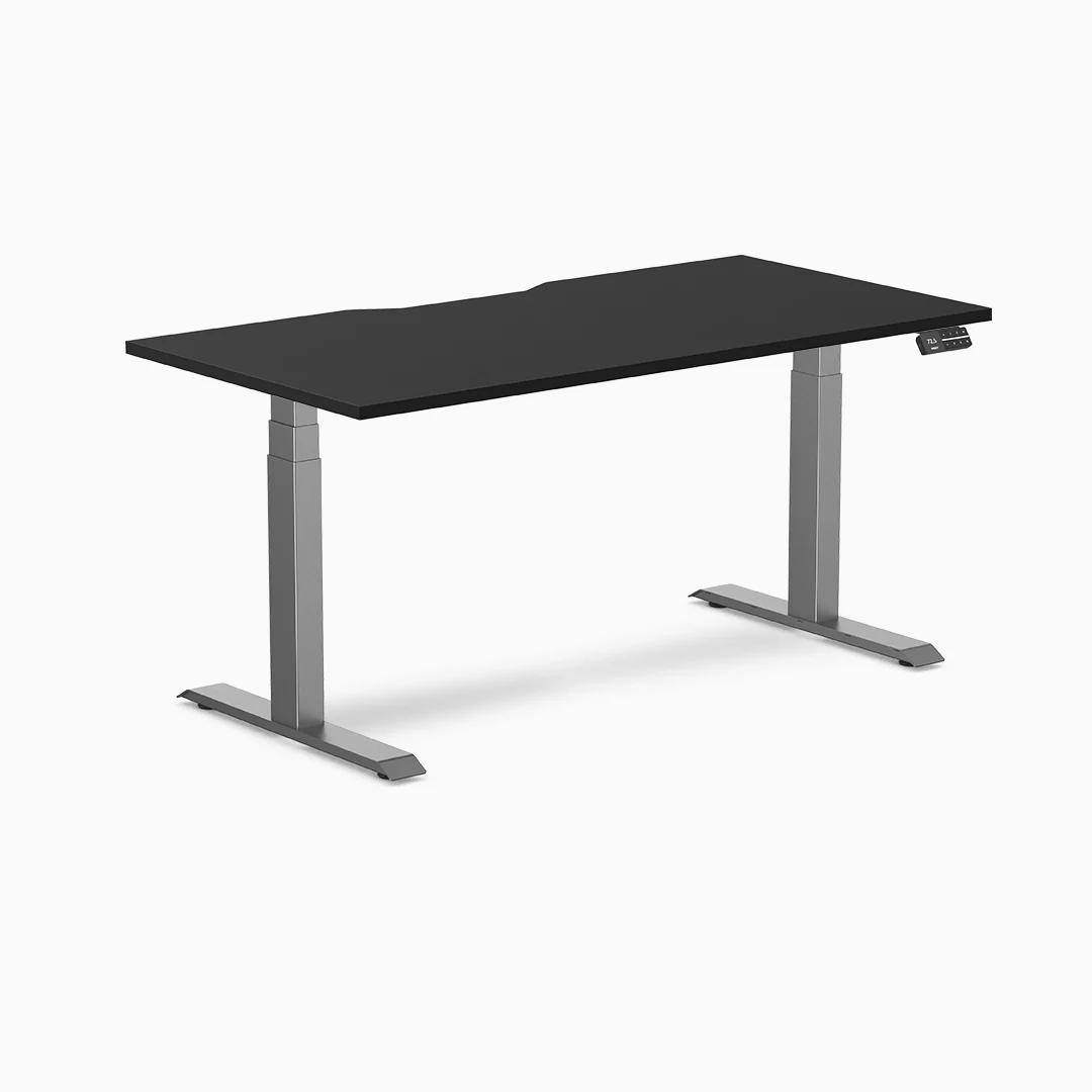 Desky Dual Scalloped Melamine Sit Stand Desk - Image 17