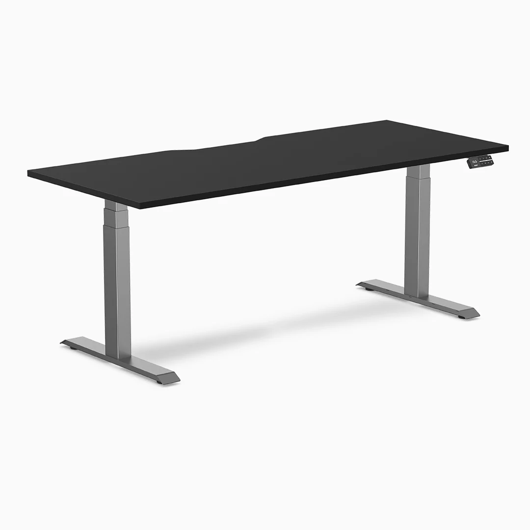 Desky Dual Scalloped Melamine Sit Stand Desk - Image 18