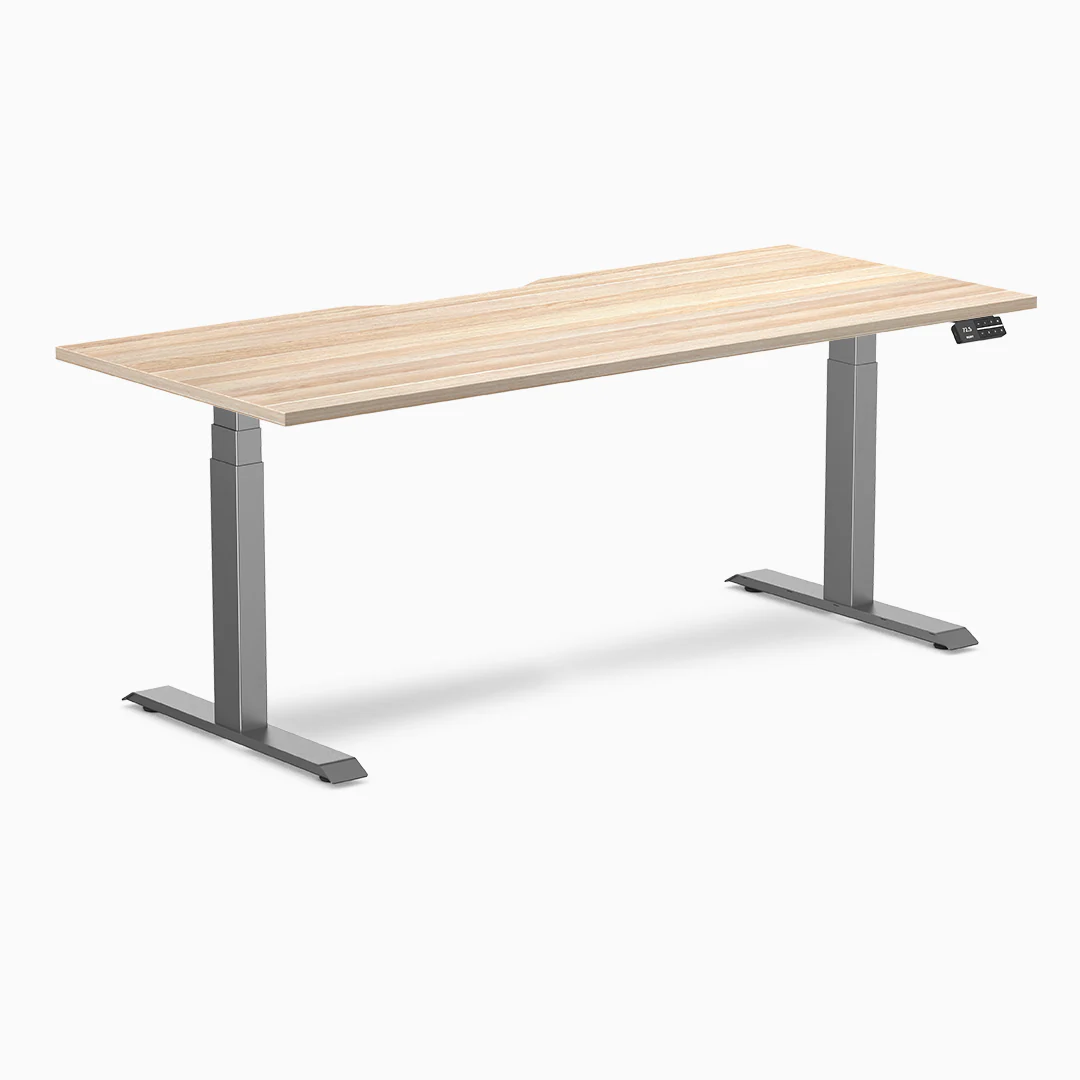 Desky Dual Scalloped Melamine Sit Stand Desk - Image 21