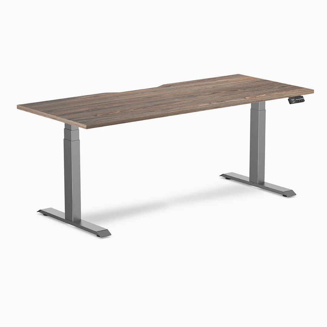 Desky Dual Scalloped Melamine Sit Stand Desk - Image 24