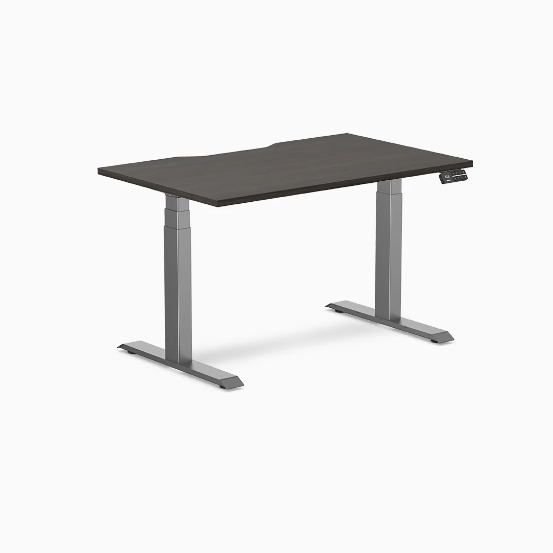 Desky Dual Scalloped Melamine Sit Stand Desk - Image 25