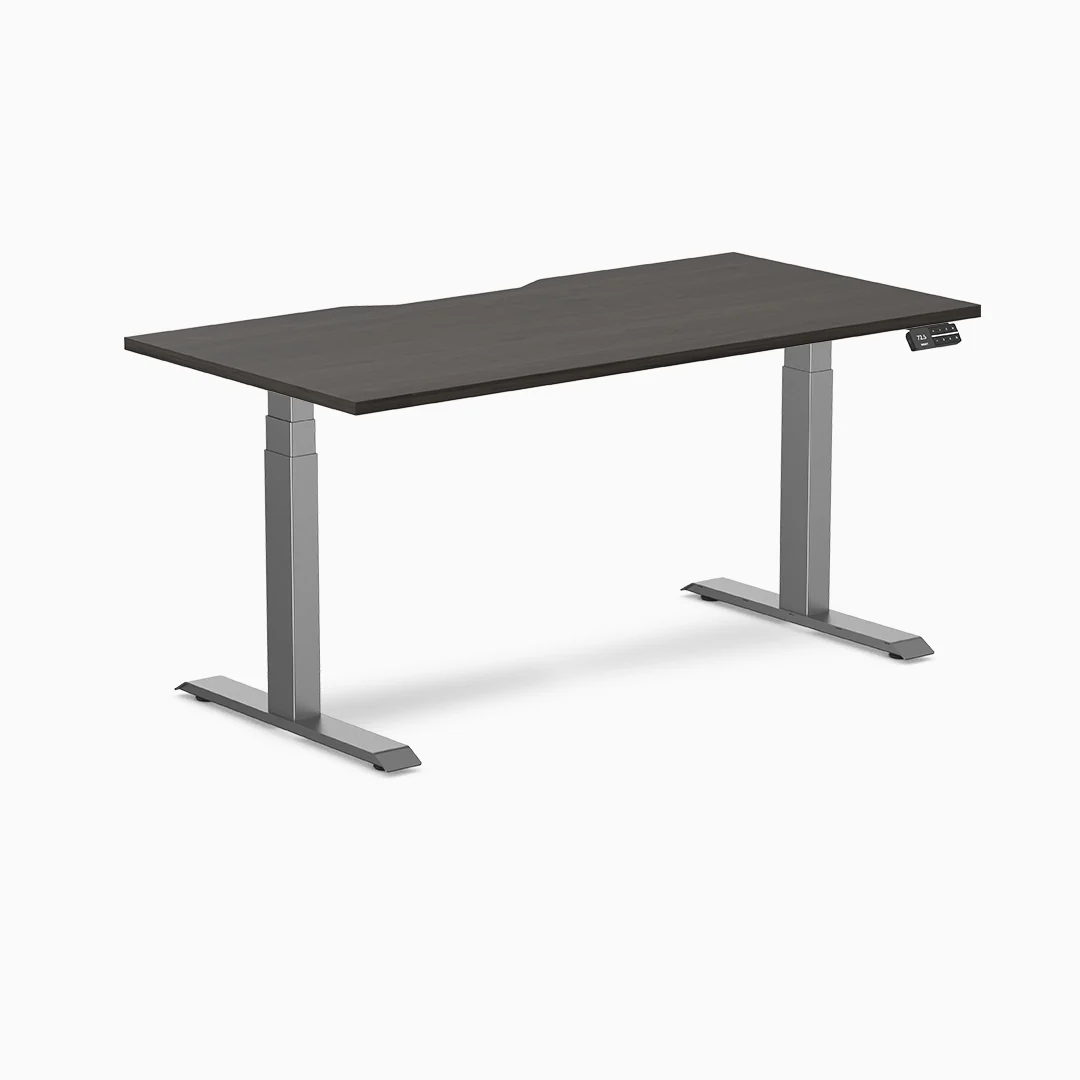 Desky Dual Scalloped Melamine Sit Stand Desk - Image 26