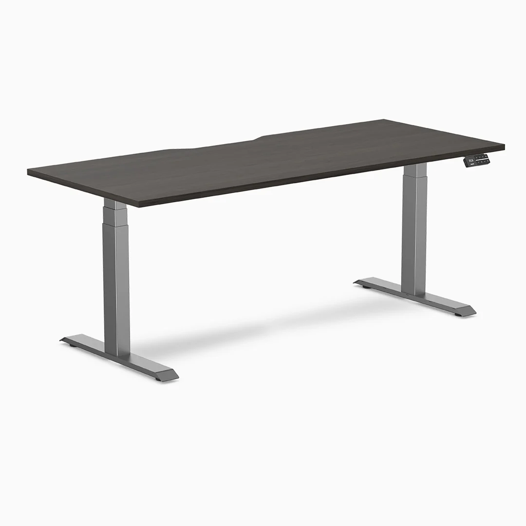 Desky Dual Scalloped Melamine Sit Stand Desk - Image 27