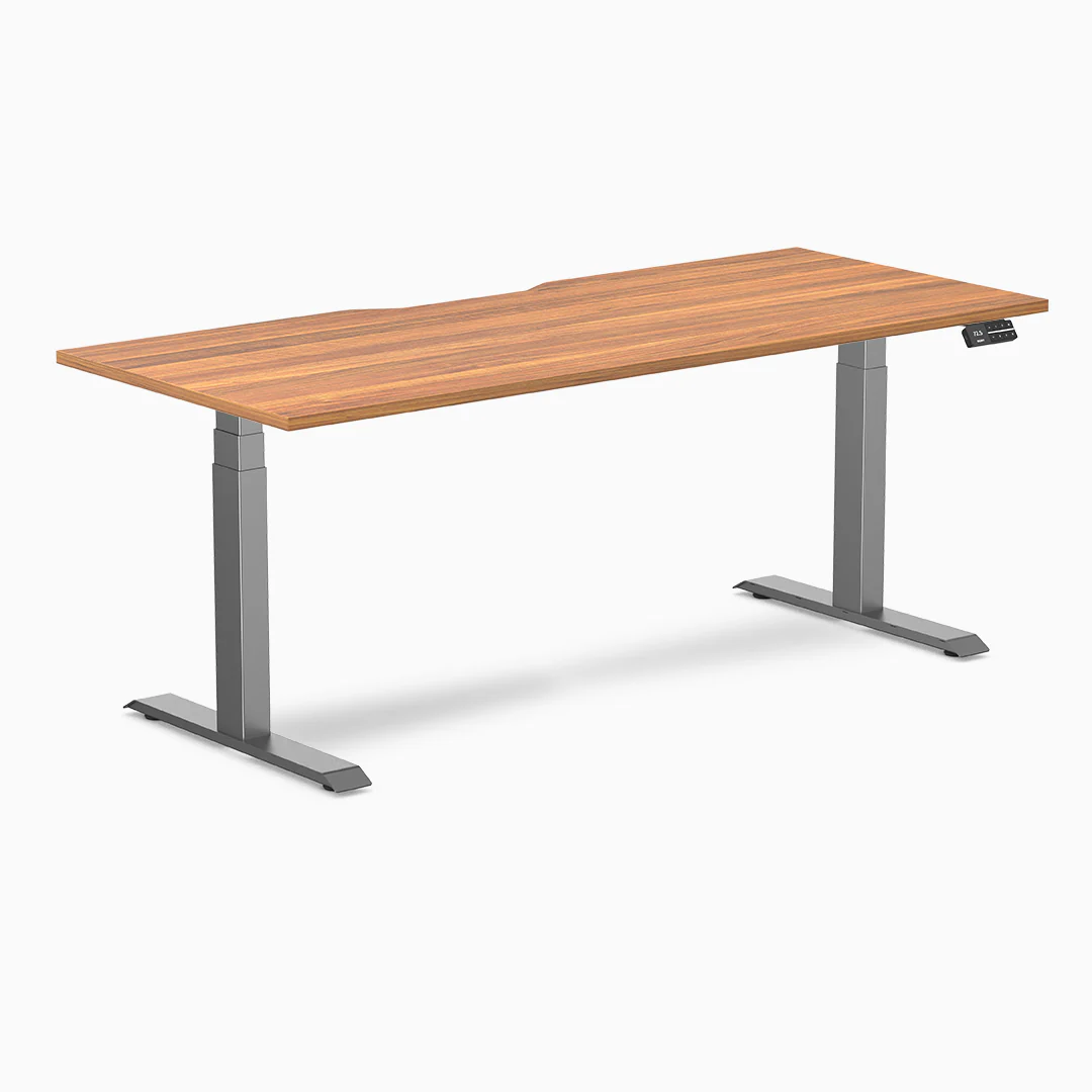 Desky Dual Scalloped Melamine Sit Stand Desk - Image 30
