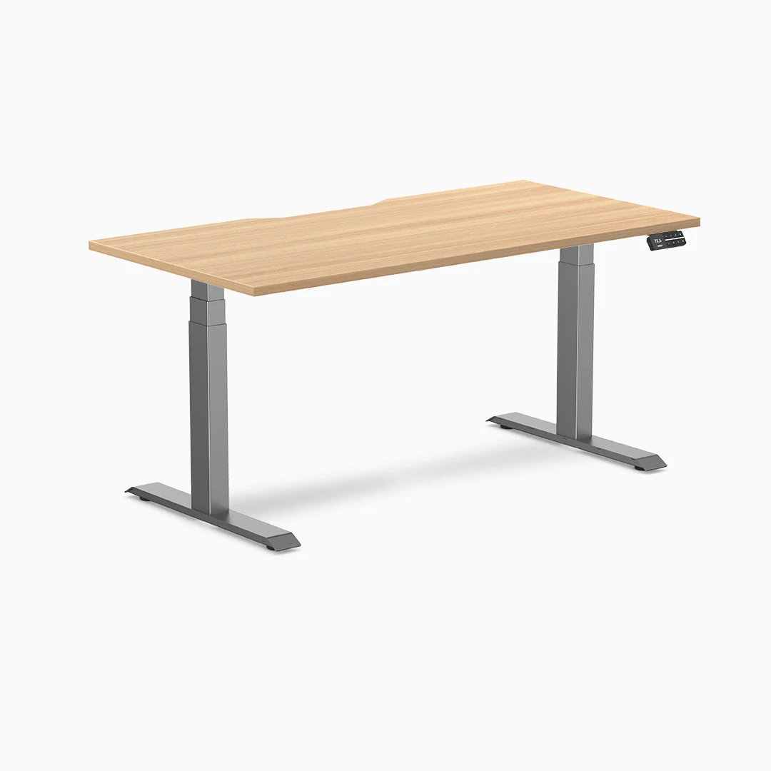 Desky Dual Scalloped Melamine Sit Stand Desk - Image 35