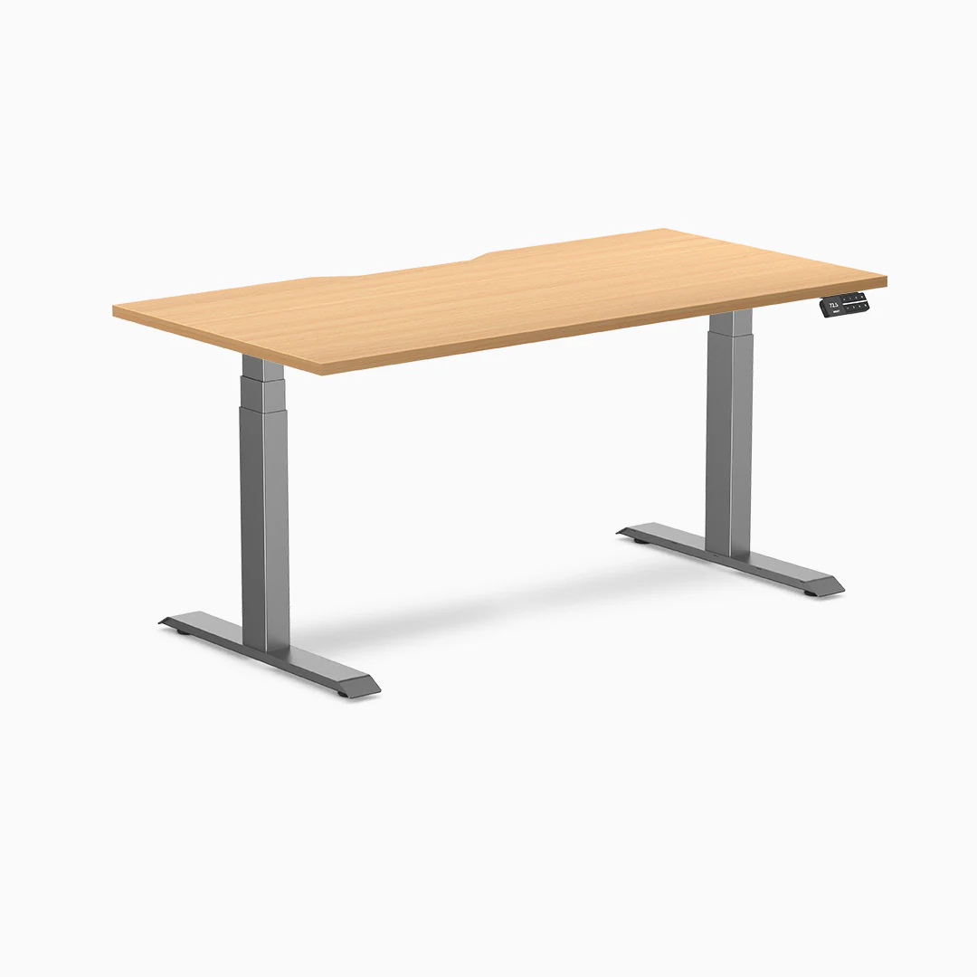 Desky Dual Scalloped Melamine Sit Stand Desk - Image 38