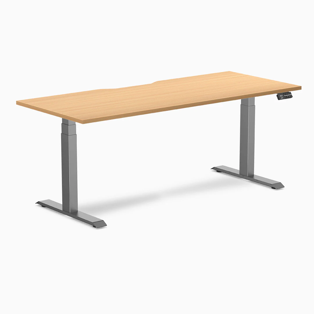 Desky Dual Scalloped Melamine Sit Stand Desk - Image 39