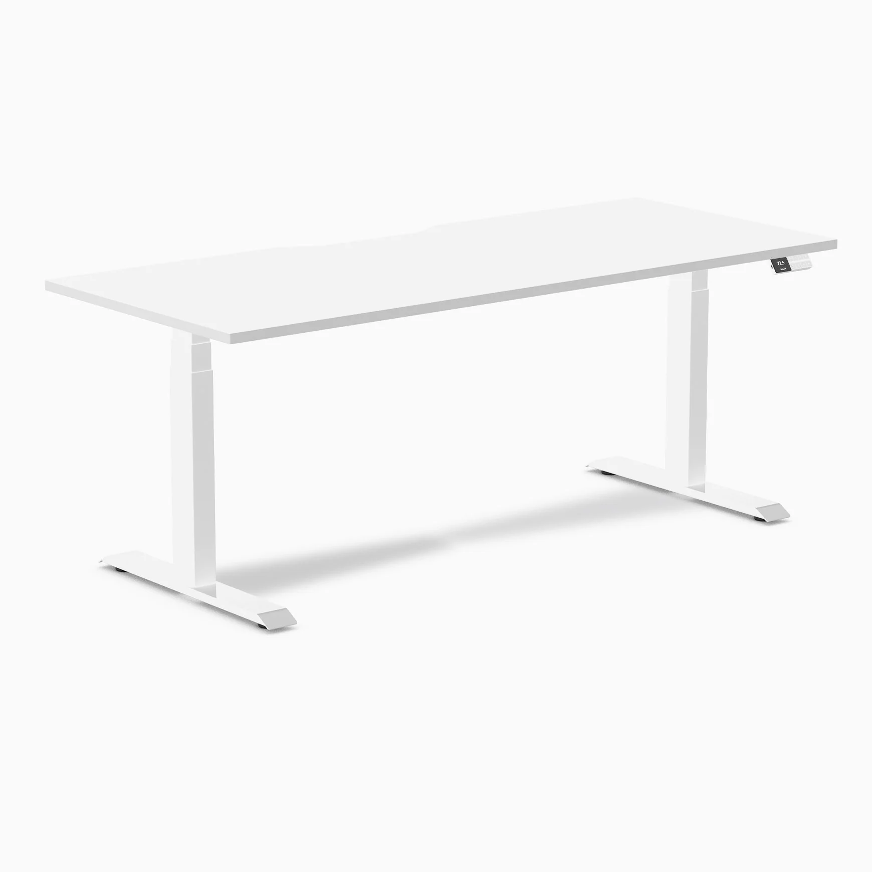 Desky Dual Scalloped Melamine Sit Stand Desk - Image 45