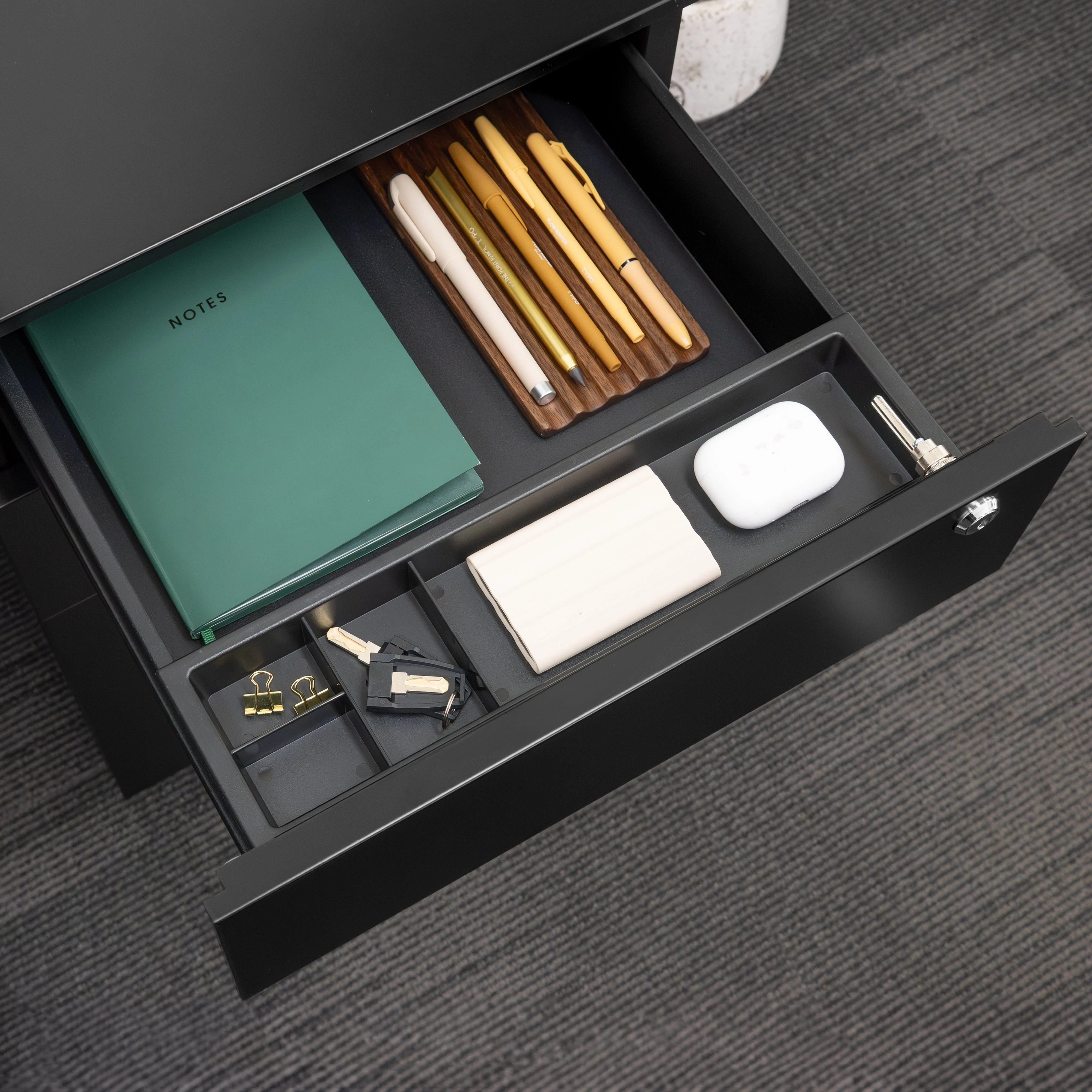 Desky GO Slimline Steel Mobile Pedestal - Image 3