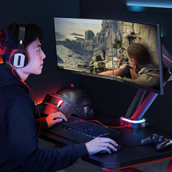 Desky Dual LED Gaming Monitor Arm - Image 4