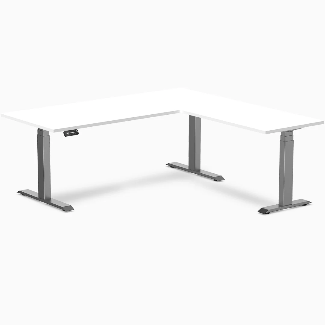 Desky Eco L-Shape Melamine Sit Stand Desk - Image 13