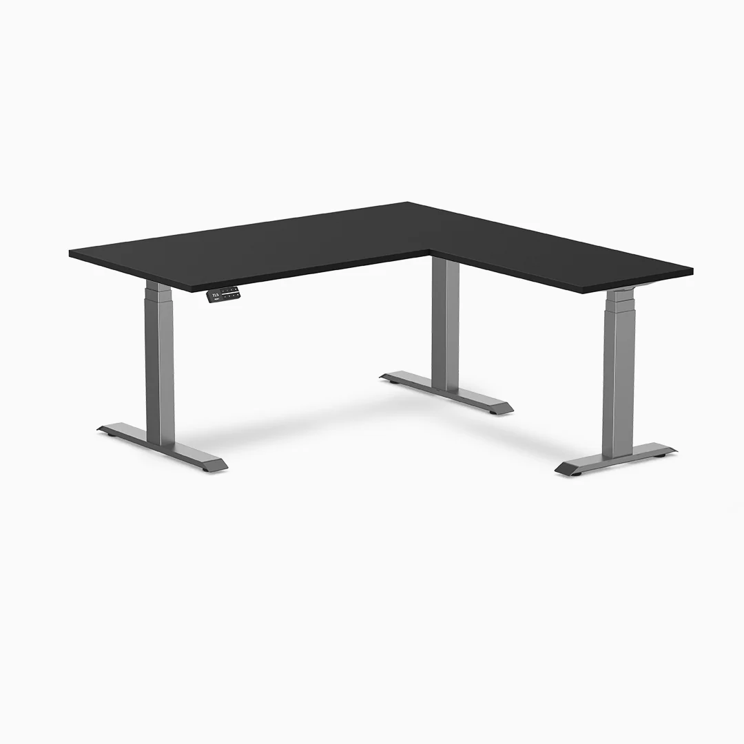 Desky Eco L-Shape Melamine Sit Stand Desk - Image 14