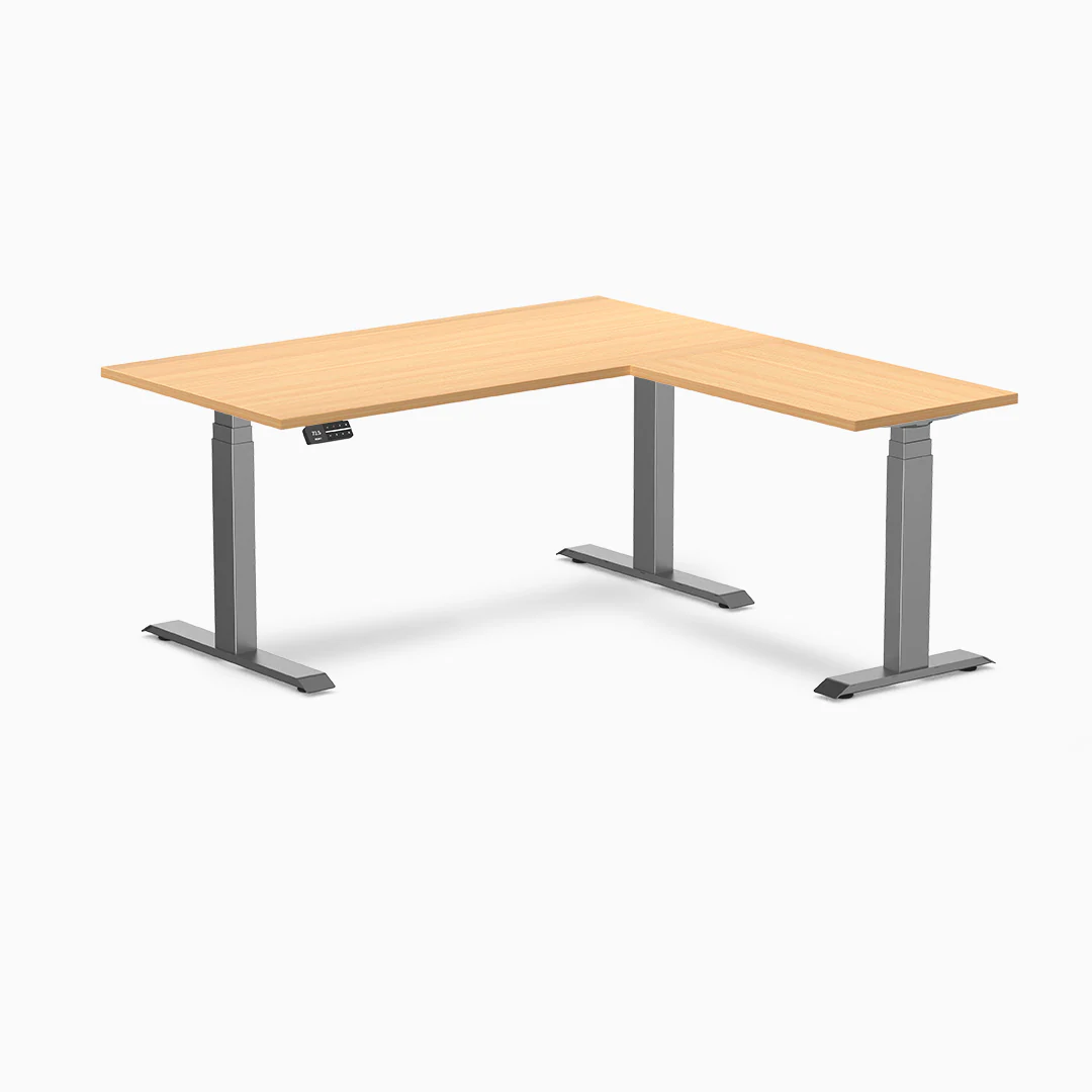 Desky Eco L-Shape Melamine Sit Stand Desk - Image 28