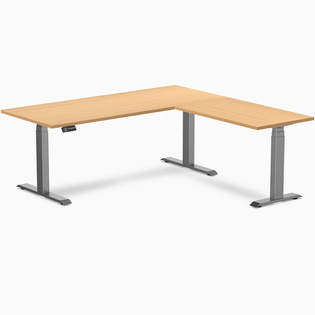 Desky Eco L-Shape Melamine Sit Stand Desk - Image 29