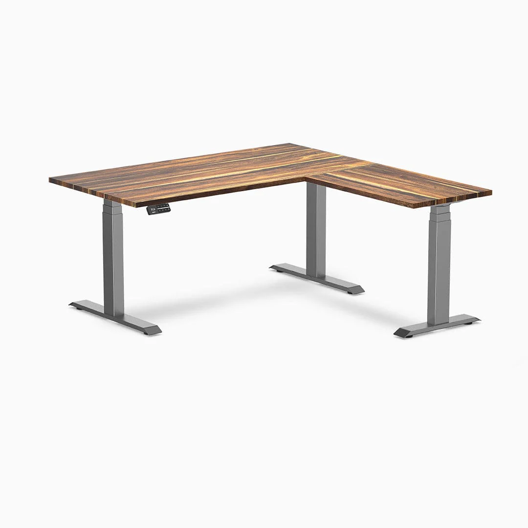Desky Hardwood L-Shape Sit Stand Desk - Image 13