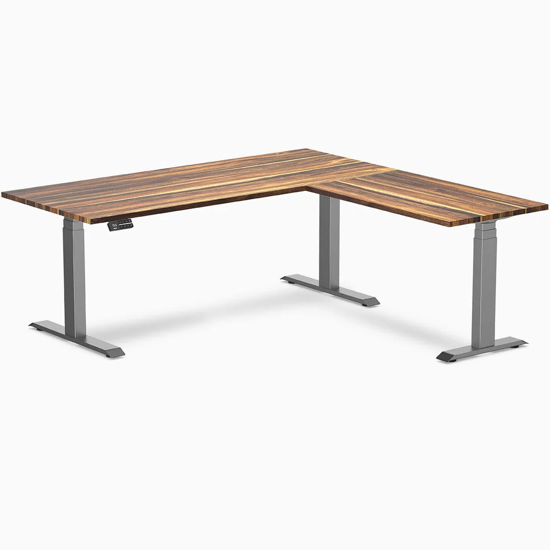 Desky Hardwood L-Shape Sit Stand Desk - Image 14