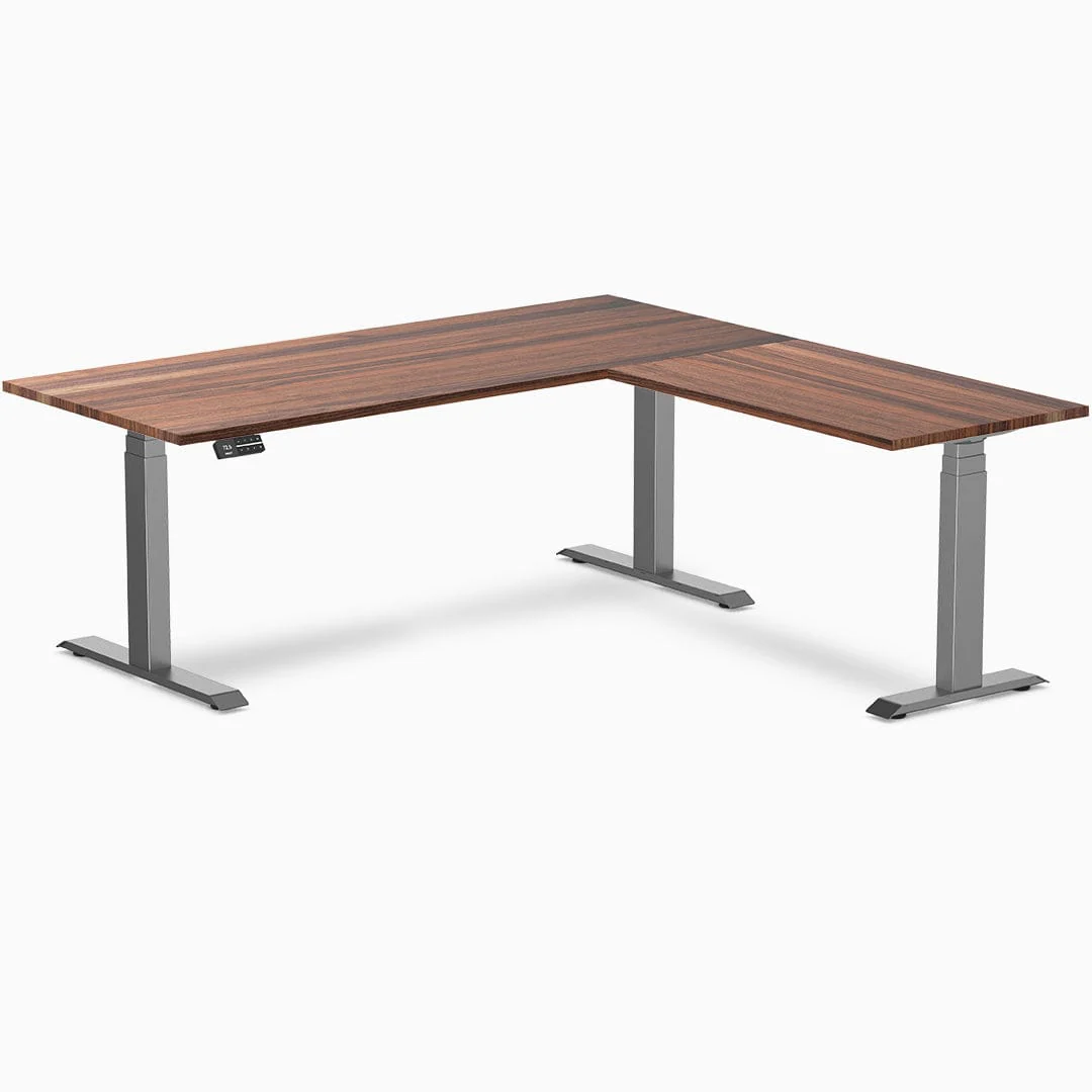 Desky Hardwood L-Shape Sit Stand Desk - Image 16