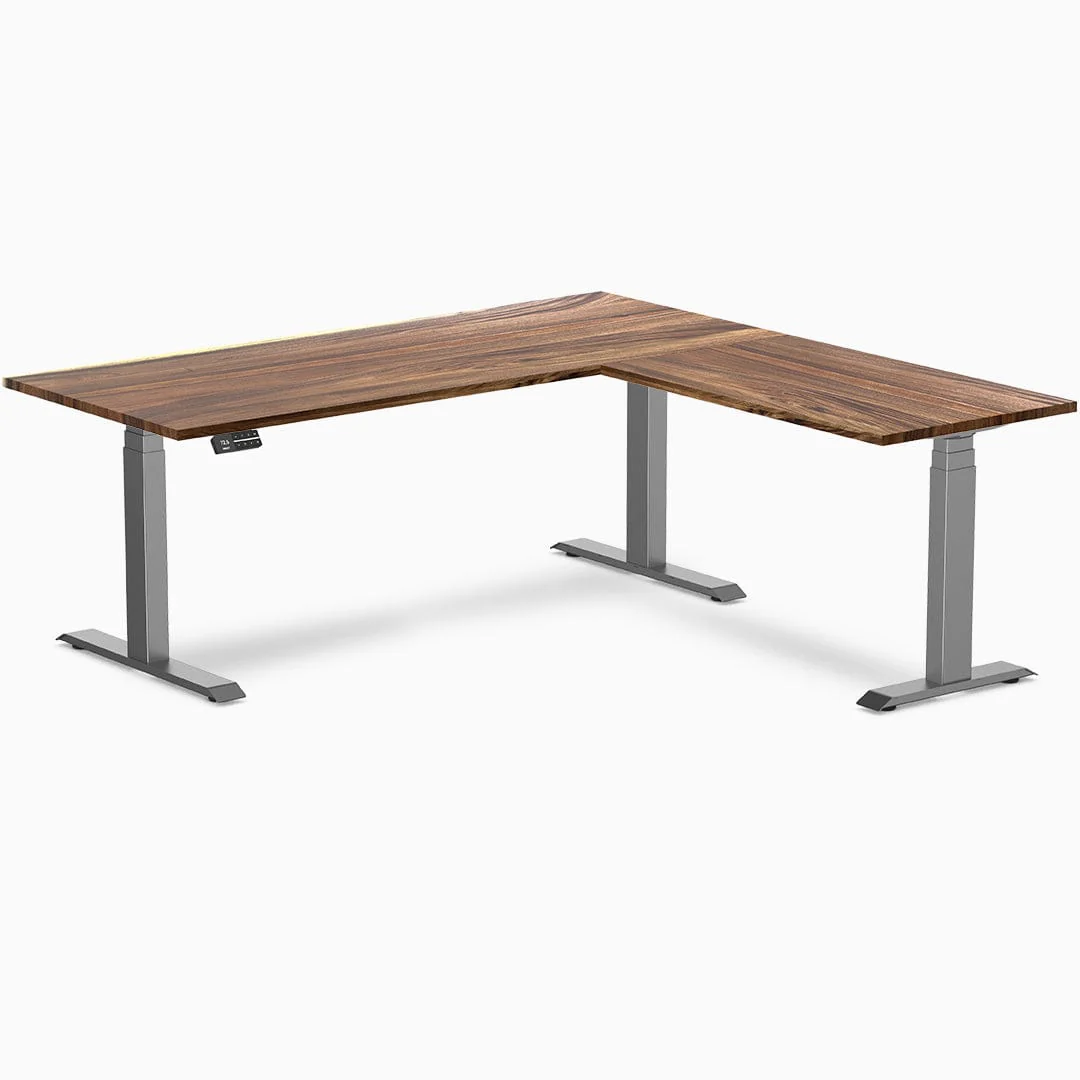 Desky Hardwood L-Shape Sit Stand Desk - Image 18