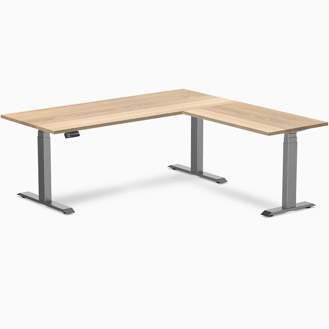 Desky Hardwood L-Shape Sit Stand Desk - Image 20