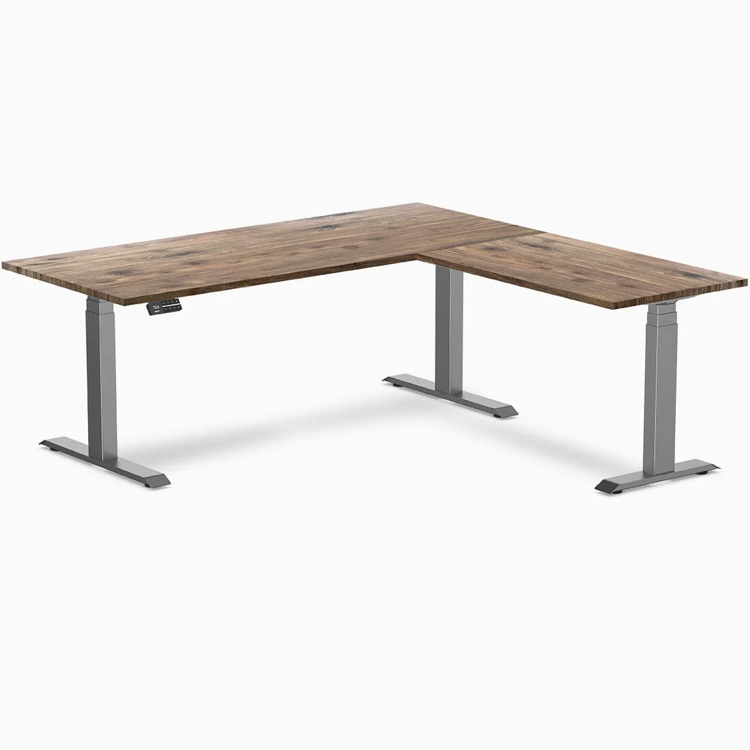 Desky Hardwood L-Shape Sit Stand Desk - Image 22