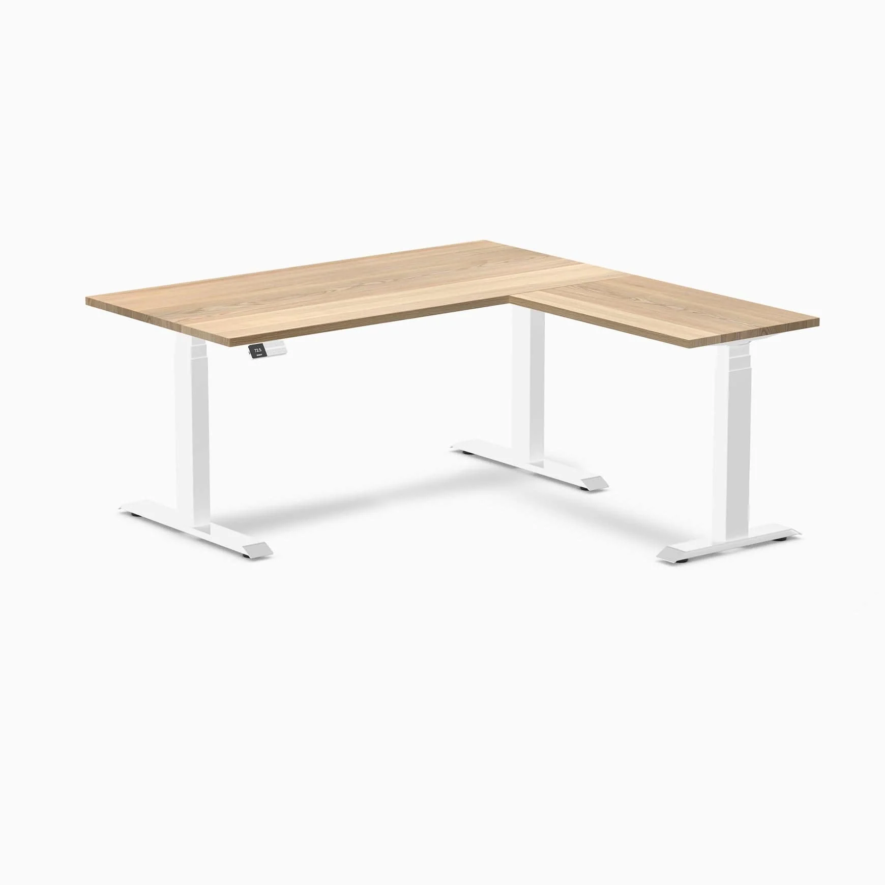 Desky Hardwood L-Shape Sit Stand Desk - Image 40