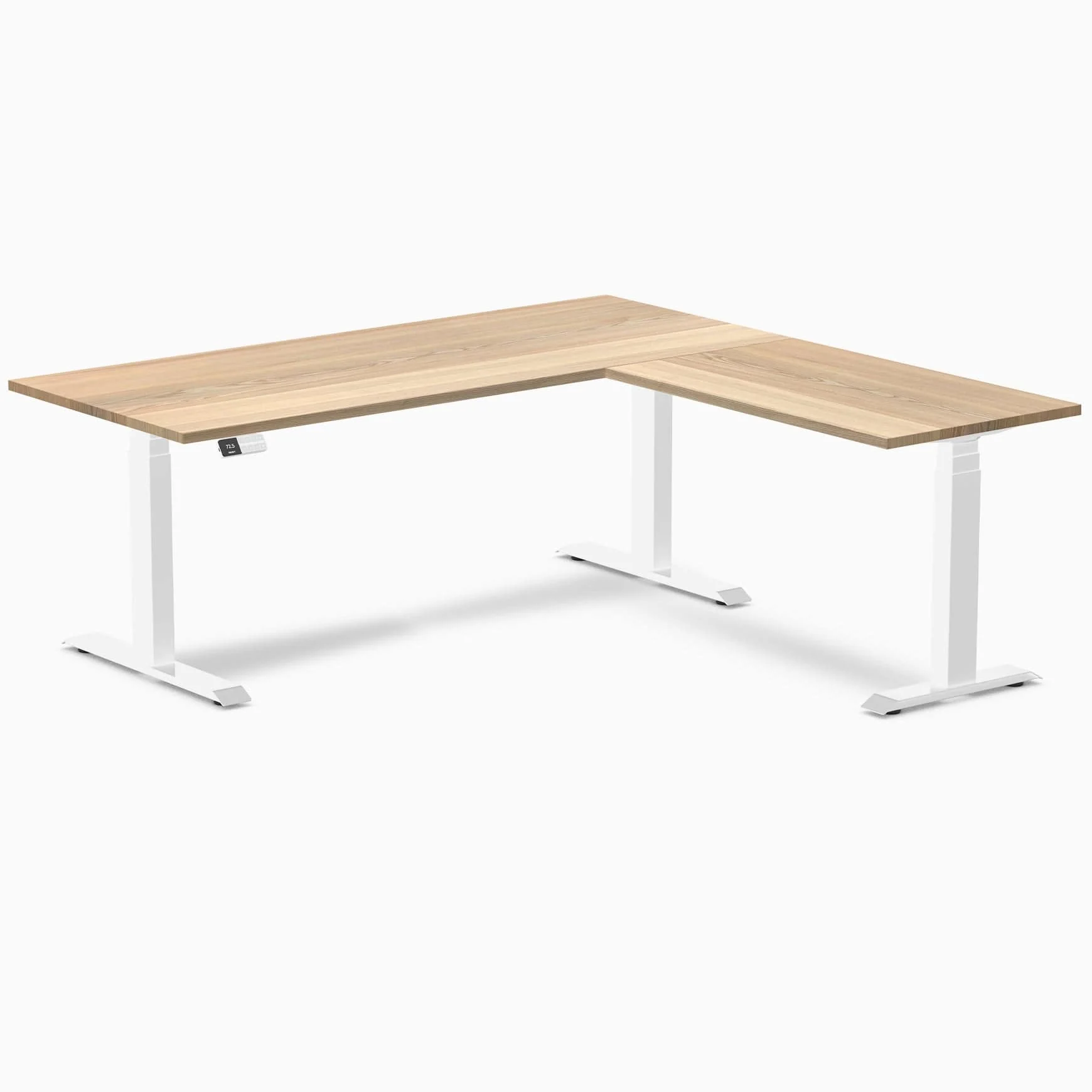 Desky Hardwood L-Shape Sit Stand Desk - Image 42