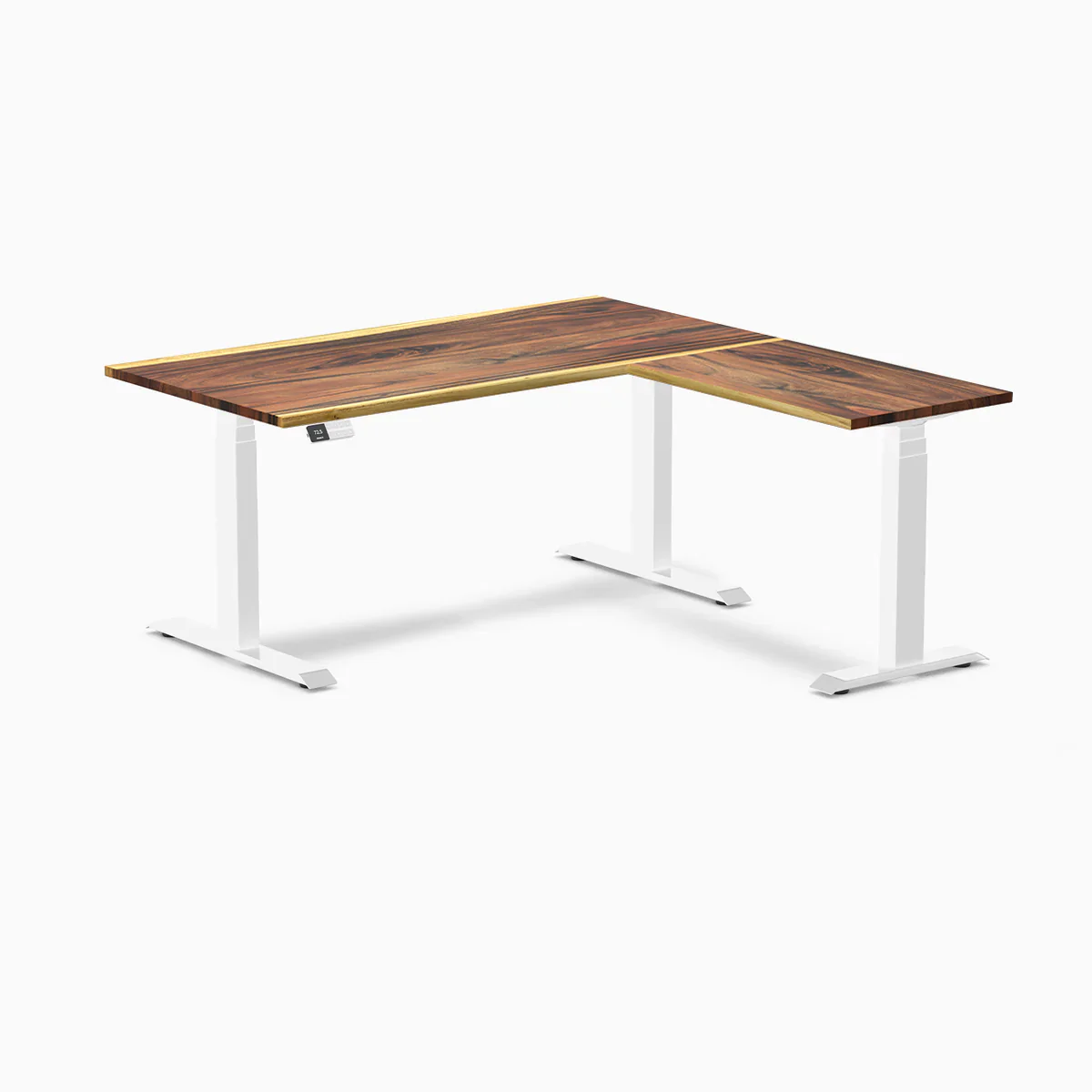 Desky Hardwood L-Shape Sit Stand Desk - Image 52