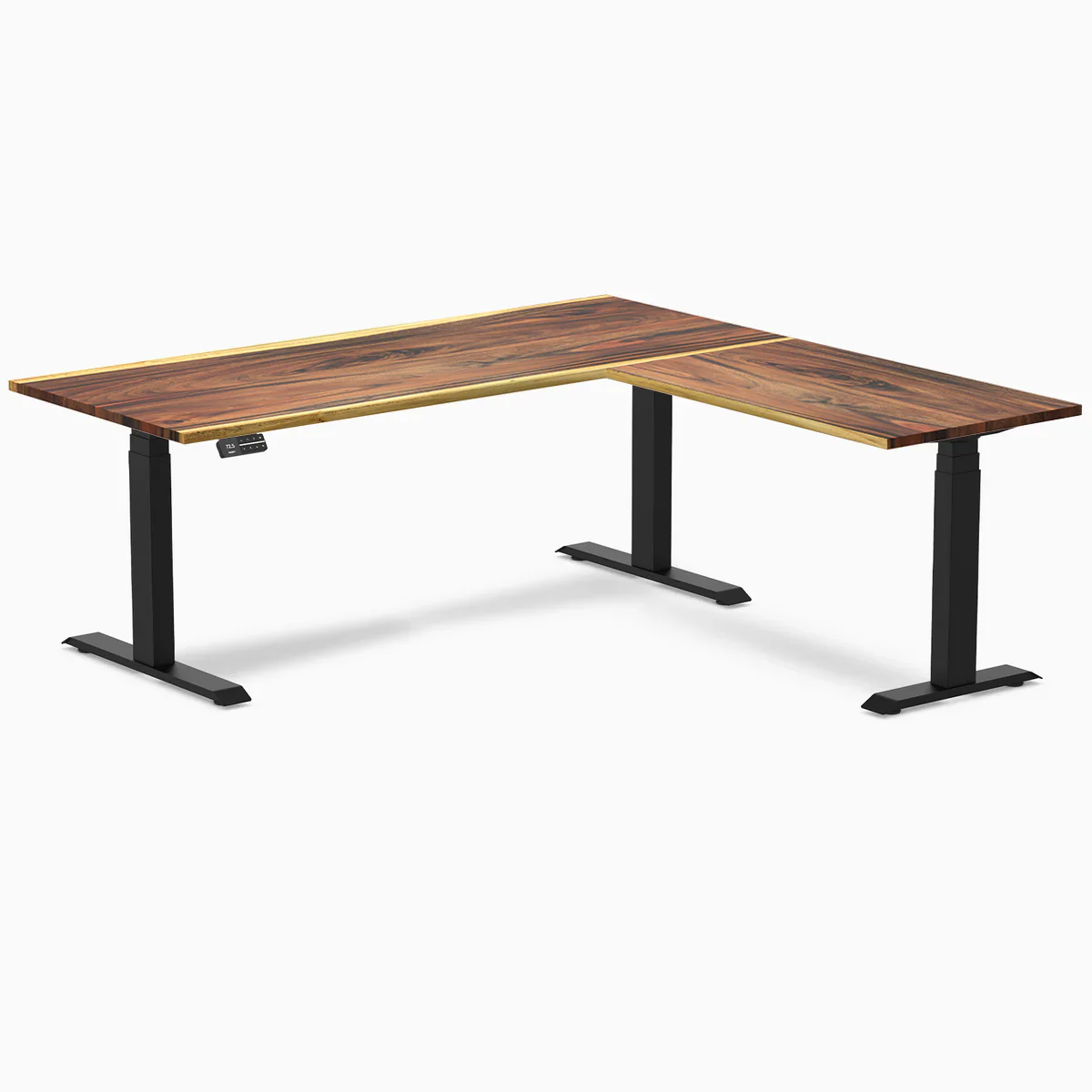 Desky Hardwood L-Shape Sit Stand Desk - Image 54