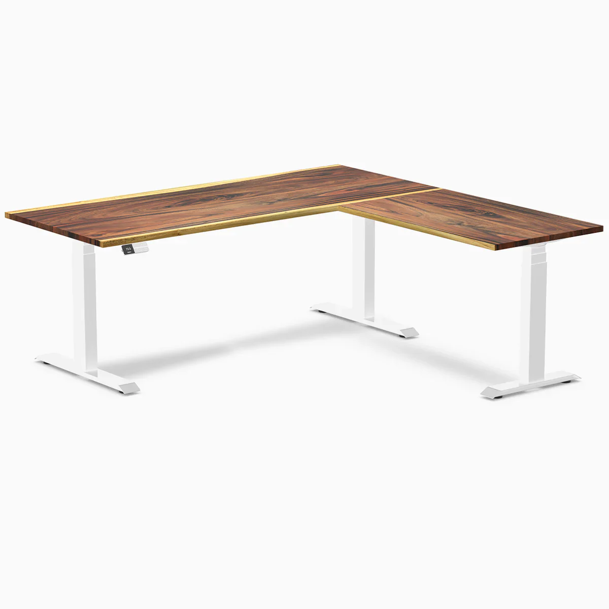 Desky Hardwood L-Shape Sit Stand Desk - Image 55