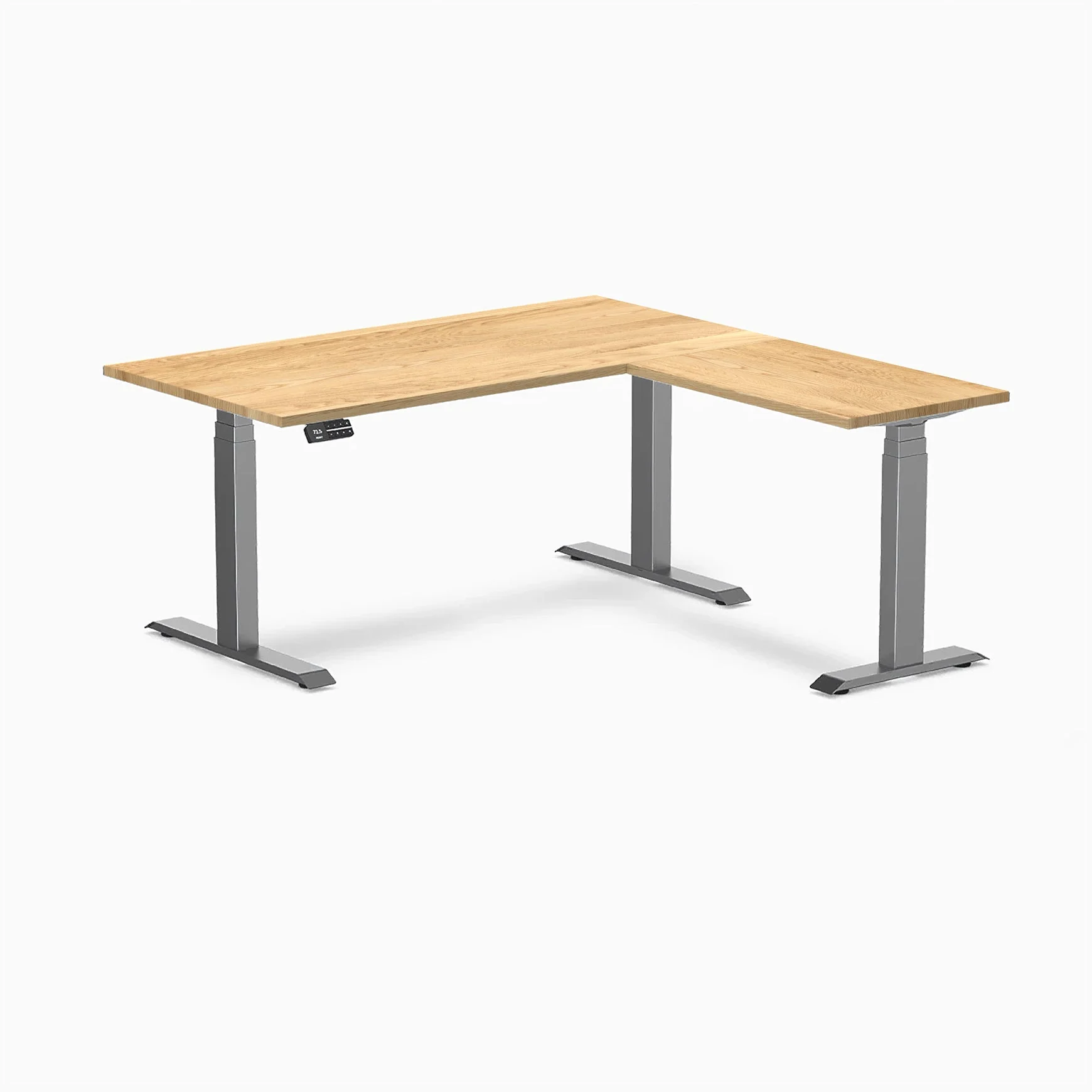 Desky Hardwood L-Shape Sit Stand Desk - Image 67