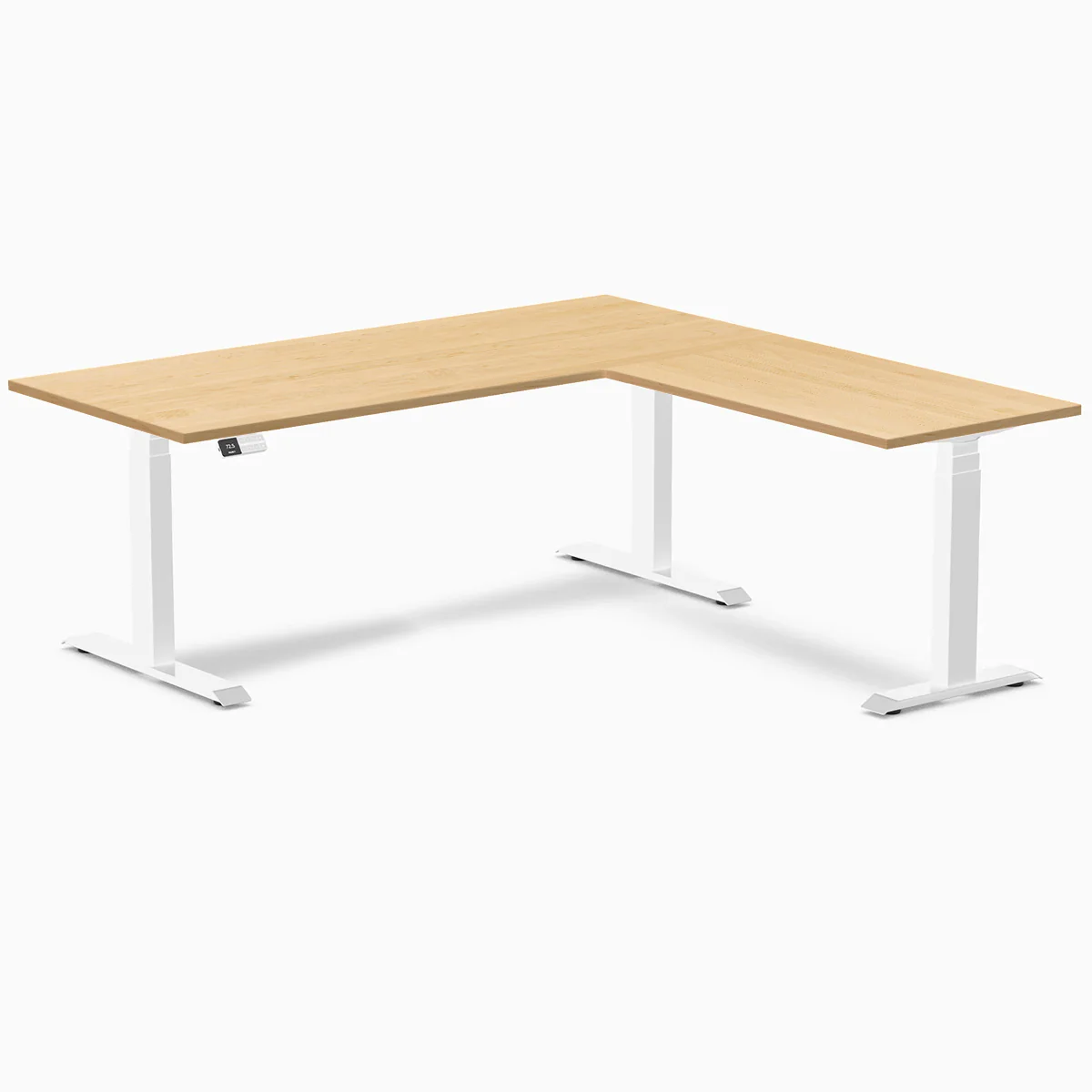 Desky Hardwood L-Shape Sit Stand Desk - Image 72