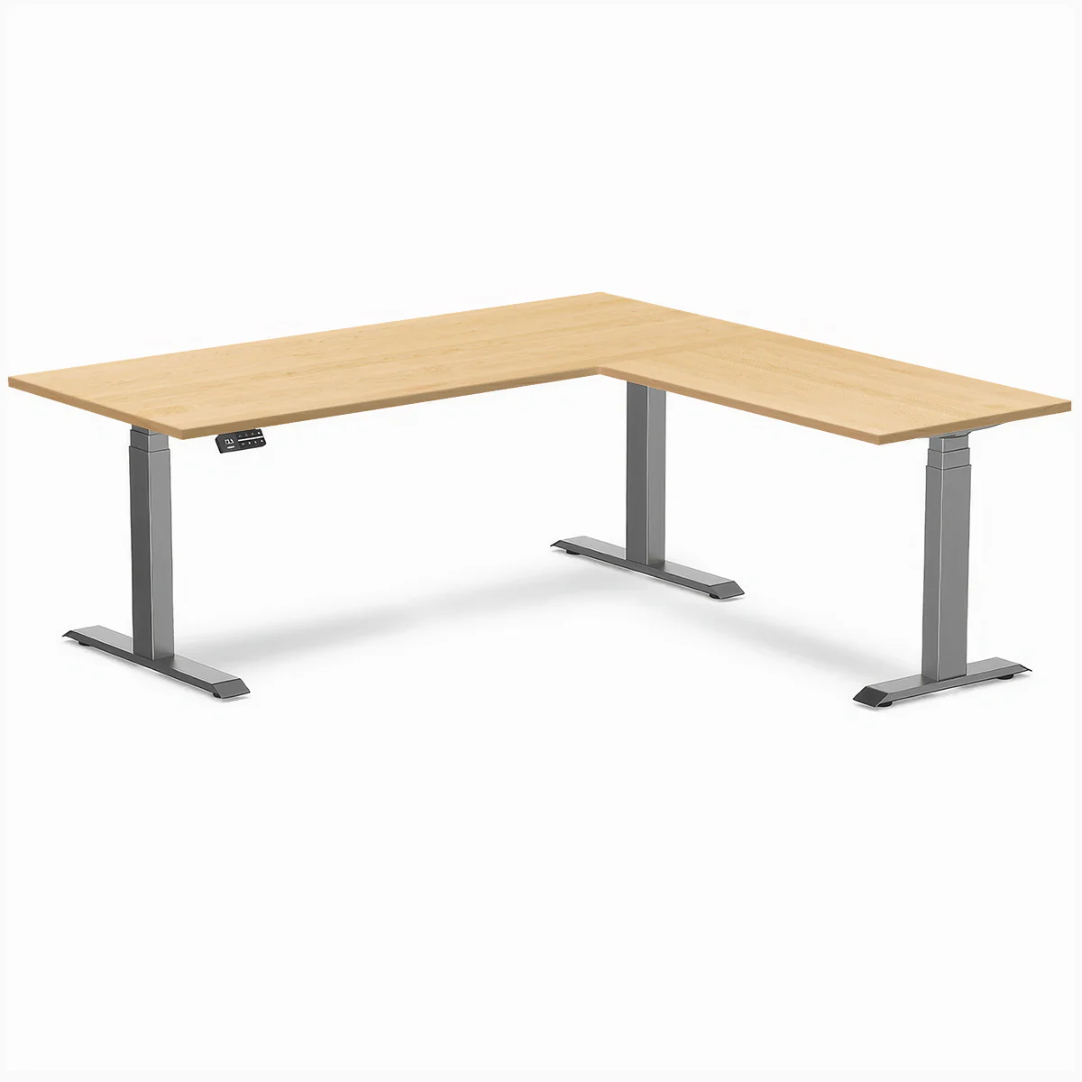 Desky Hardwood L-Shape Sit Stand Desk - Image 73