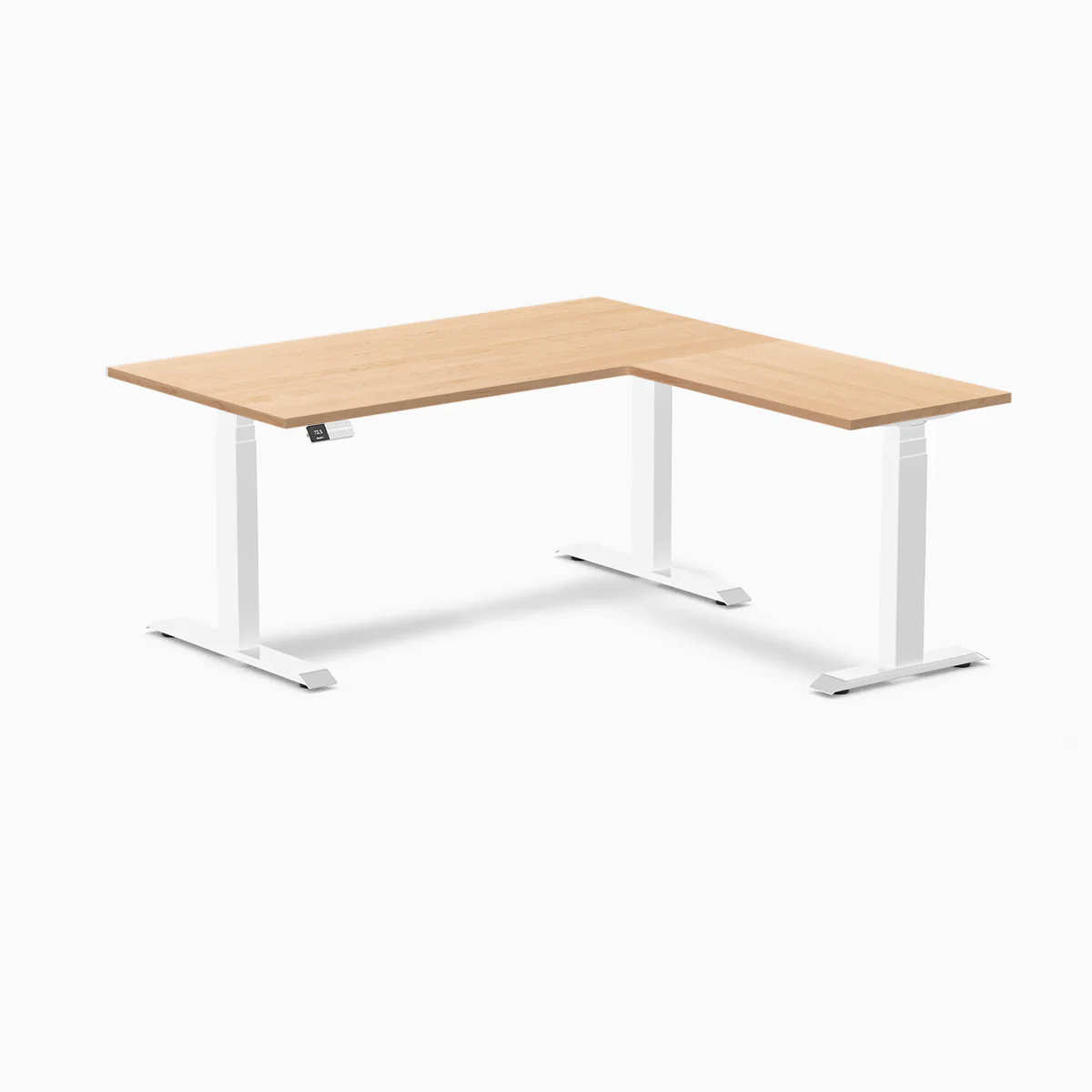 Desky Hardwood L-Shape Sit Stand Desk - Image 75