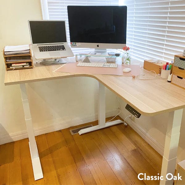 Desky L-Shape Melamine Sit Stand Desk - Image 3