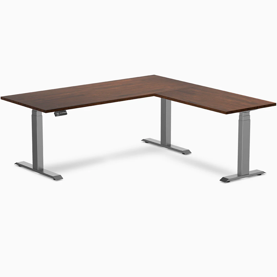 Desky Rubberwood L-Shape Sit Stand Desk - Image 10