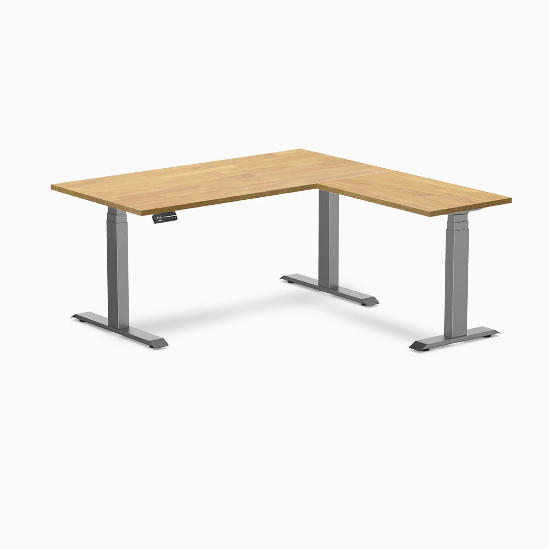 Desky Rubberwood L-Shape Sit Stand Desk - Image 13