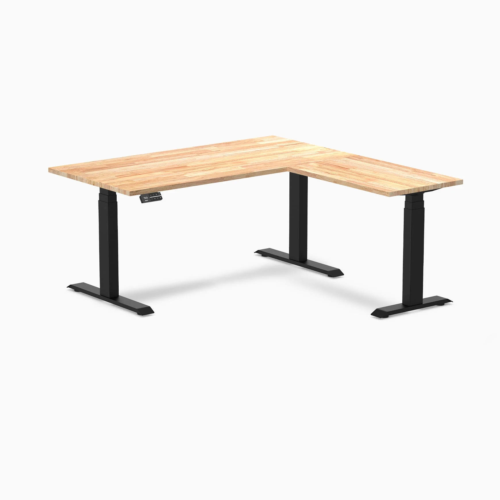 Desky Rubberwood L-Shape Sit Stand Desk - Image 23