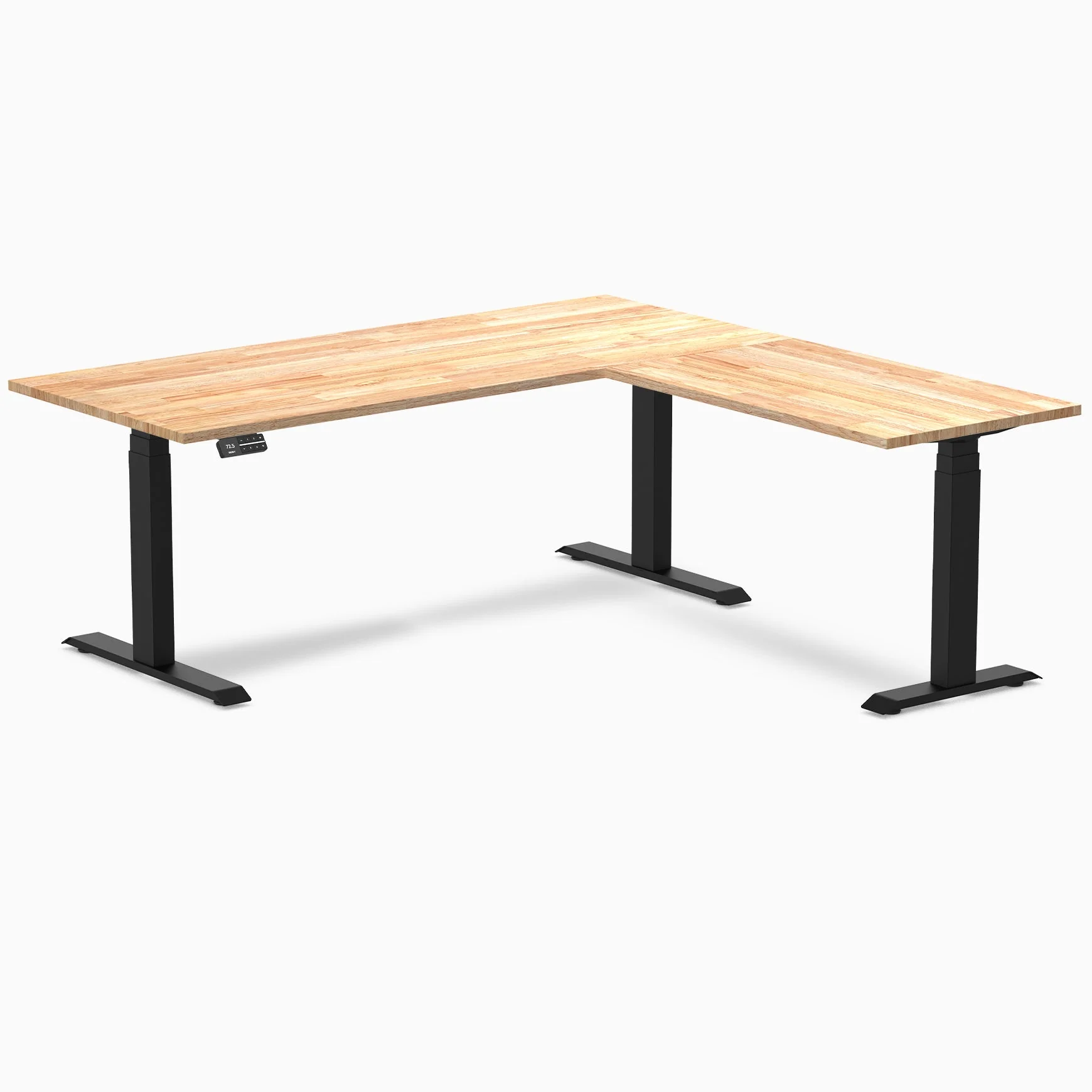 Desky Rubberwood L-Shape Sit Stand Desk - Image 25