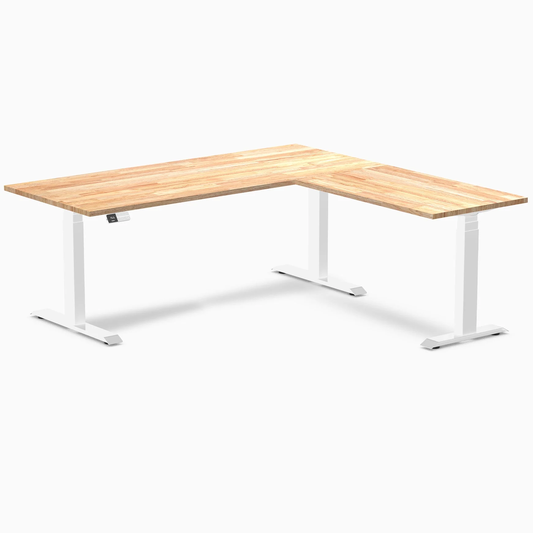 Desky Rubberwood L-Shape Sit Stand Desk - Image 26
