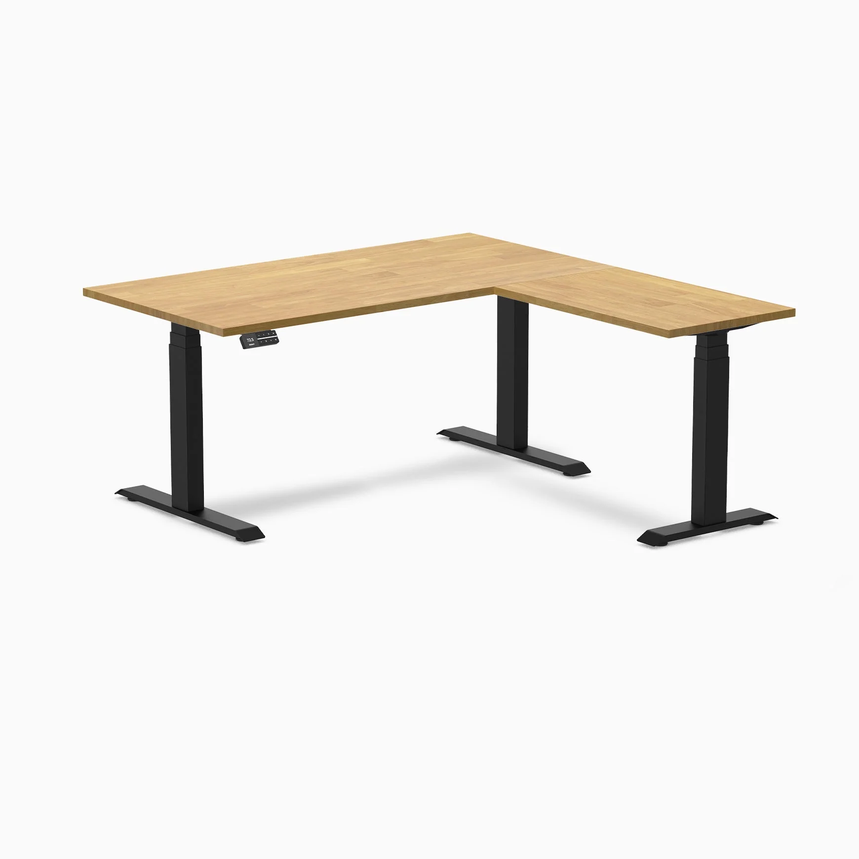 Desky Rubberwood L-Shape Sit Stand Desk - Image 27
