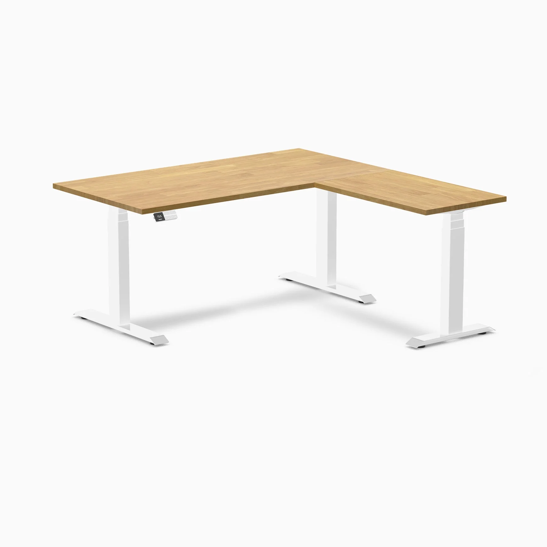 Desky Rubberwood L-Shape Sit Stand Desk - Image 28