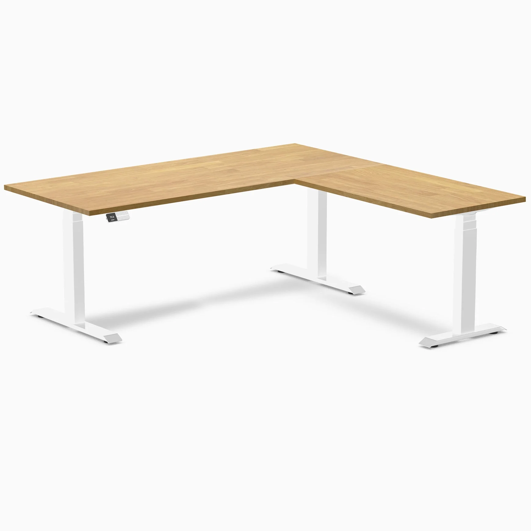 Desky Rubberwood L-Shape Sit Stand Desk - Image 30
