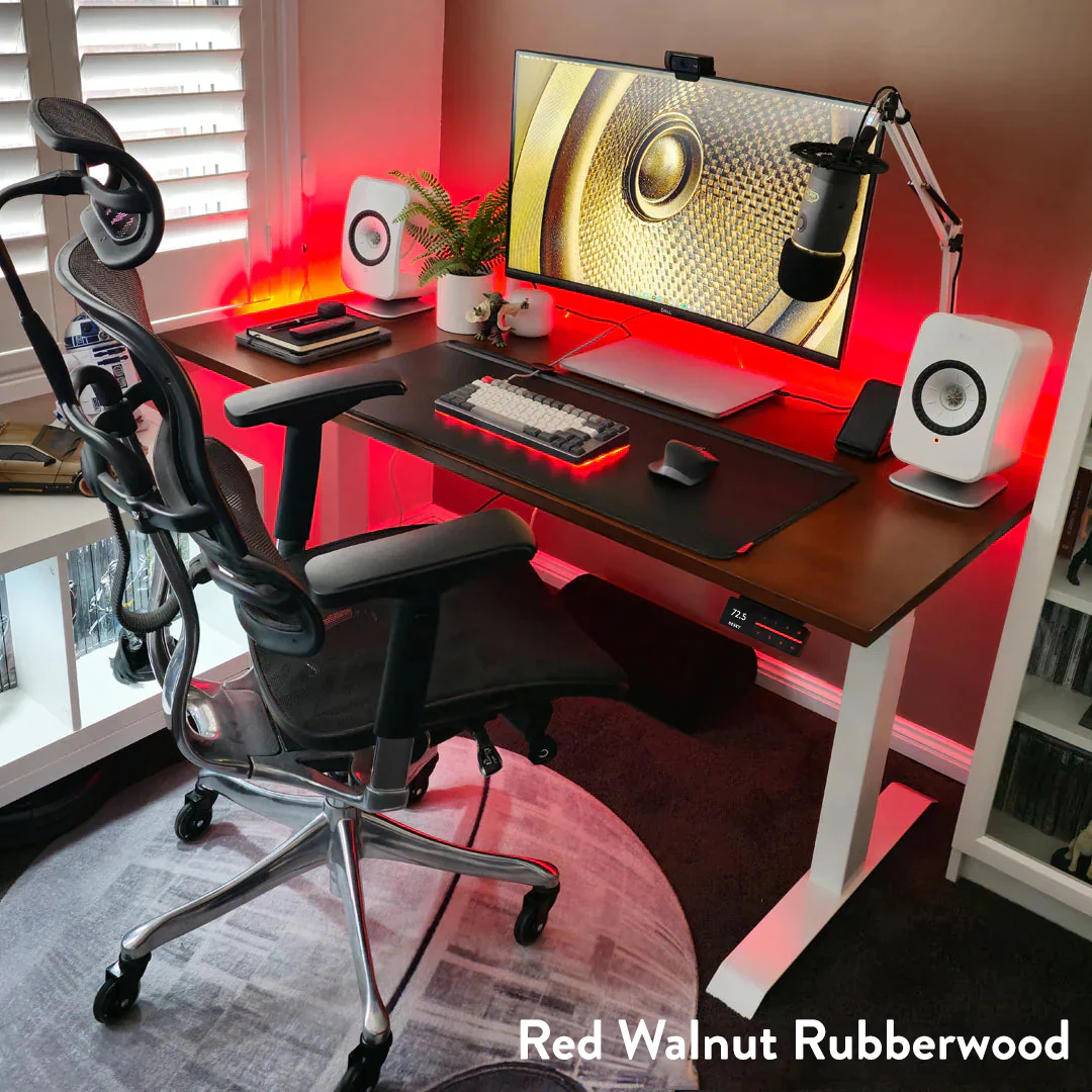 Desky Dual Rubberwood Sit Stand Desk - Image 11
