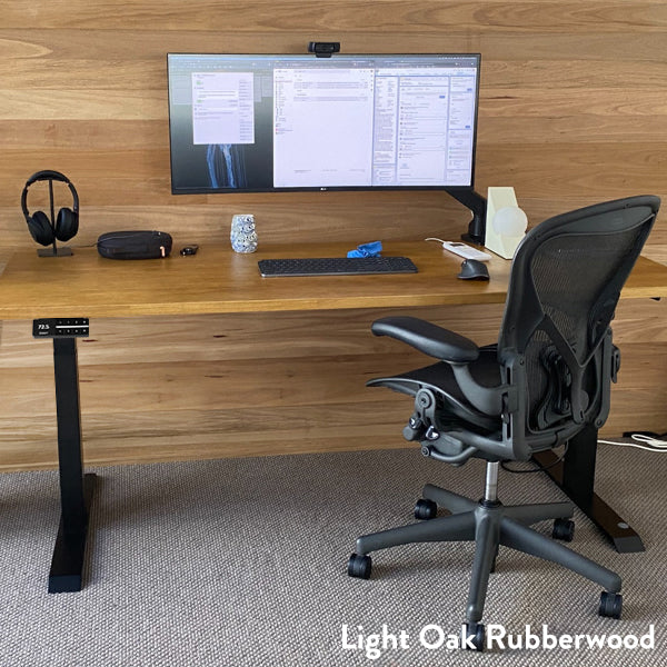 Desky Dual Rubberwood Sit Stand Desk - Image 12
