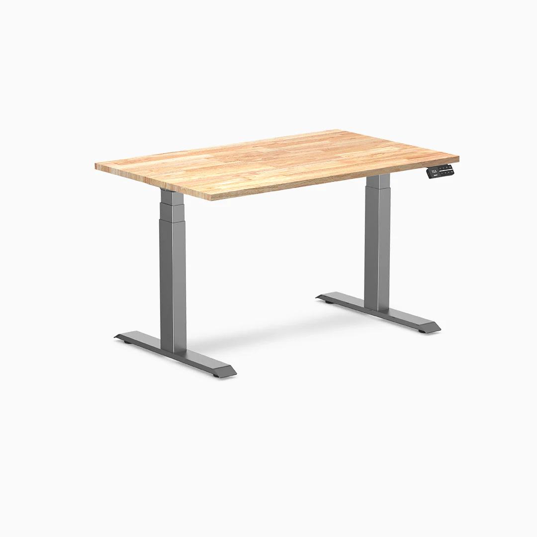Desky Dual Rubberwood Sit Stand Desk - Image 21
