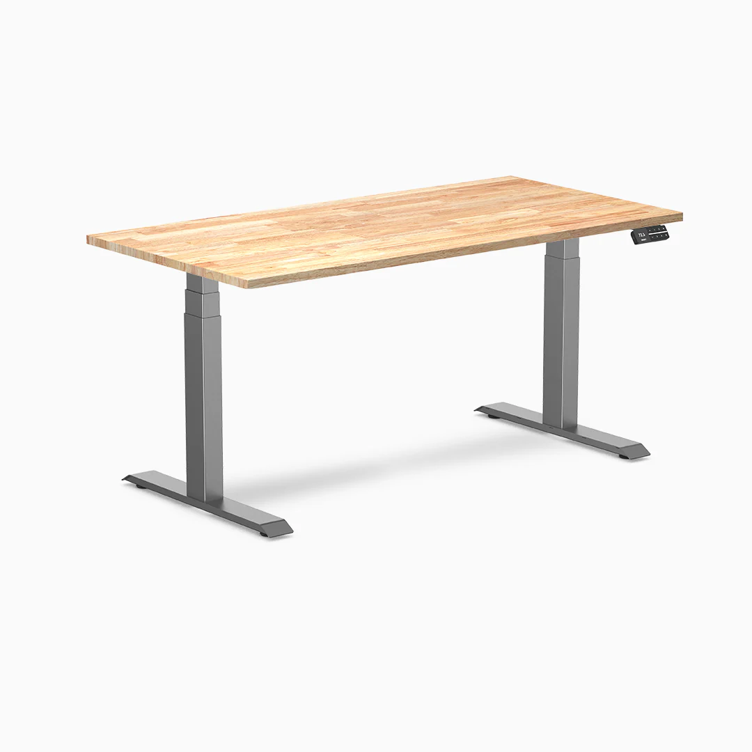 Desky Dual Rubberwood Sit Stand Desk - Image 22